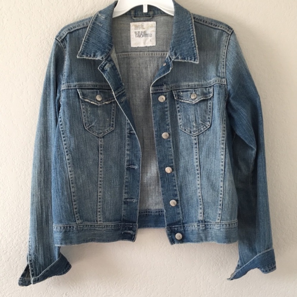 Future Favorites Distressed Jean denim jacket